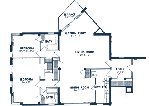 two bedroom floor plan 